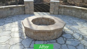 Residential Brick & Stone Patio Fire Pit Hardscaping, Medina, OH 44256
